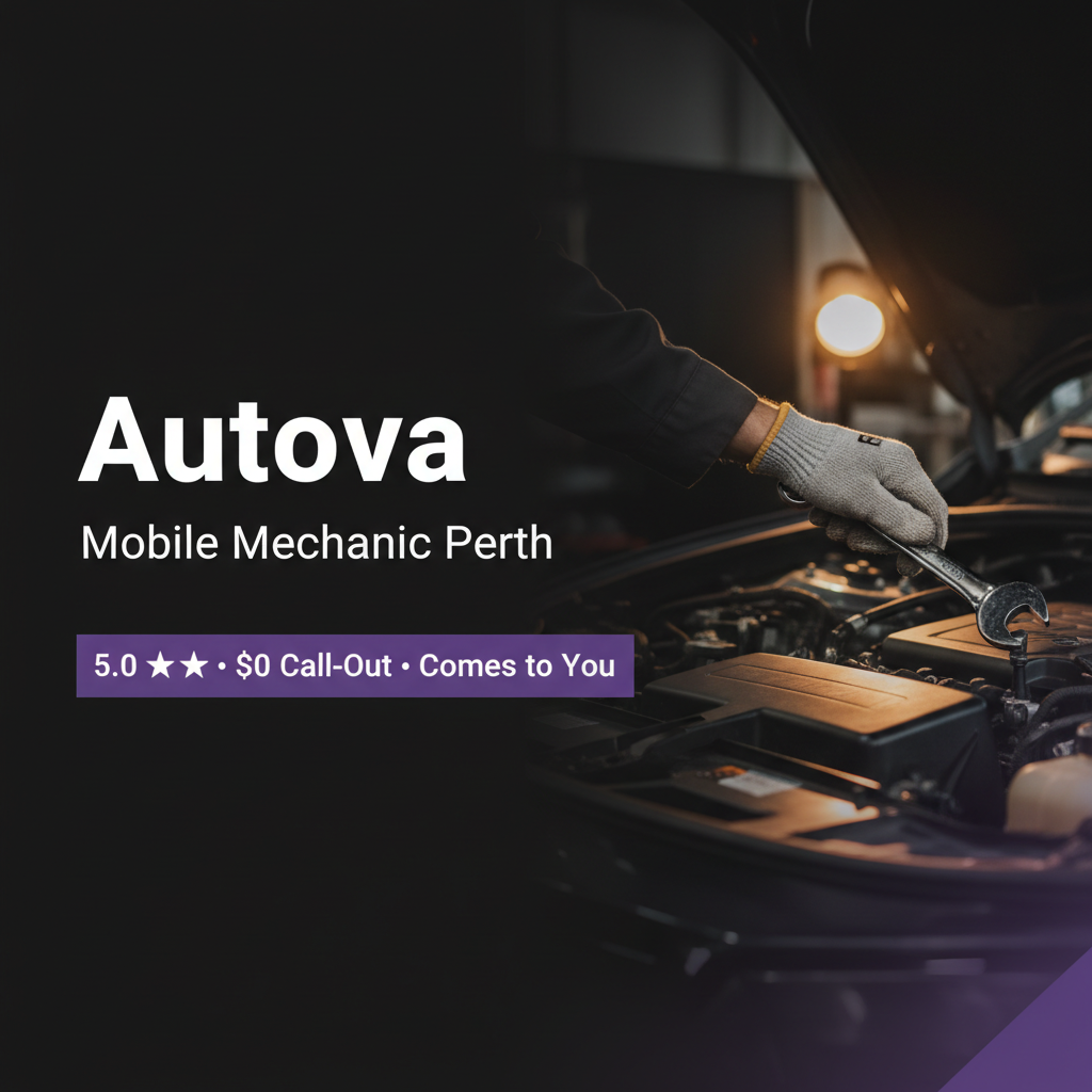 Autova mobile mechanic working at a Southern River residential driveway
